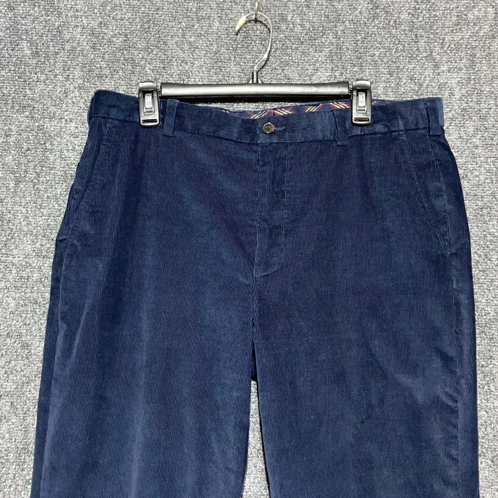 Brooks Brothers Clark Navy Blue Corduroy Pants Mens 36x30 Straight Leg Chinos